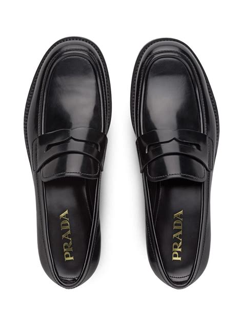 prada casual loafer men|Prada men's loafers black.